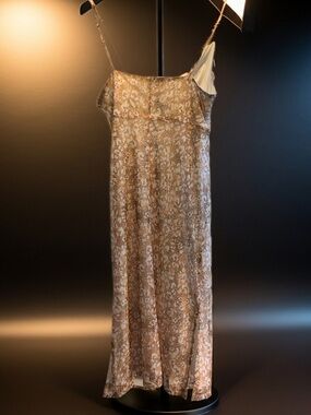 BCBGeneration Layered Animal Knit Cutout Tank Midi Dress Bodycon Size Large